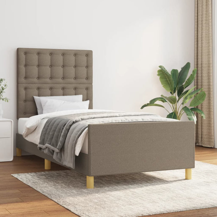 Cadru de pat fără saltea Taupe 90x200 cm țesătură - WALTI WALTI