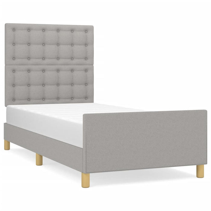 Cadru de pat fără saltea, gri deschis, 100x200 cm, textil - WALTI WALTI