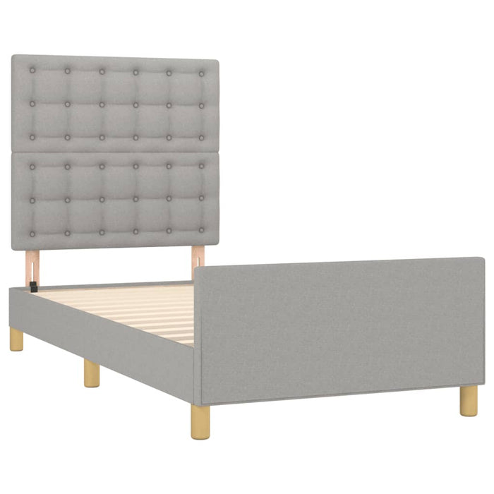 Cadru de pat fără saltea, gri deschis, 100x200 cm, textil - WALTI WALTI