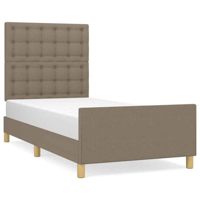 Cadru de pat fără saltea, gri taupe, 100x200 cm, textil - WALTI WALTI
