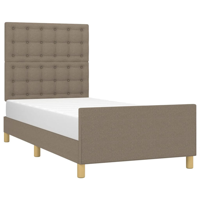 Cadru de pat fără saltea, gri taupe, 100x200 cm, textil - WALTI WALTI