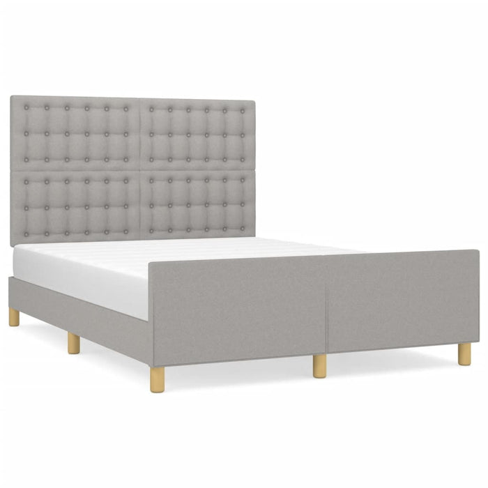 Cadru de pat fără saltea, gri deschis, 140x190 cm, textil - WALTI WALTI