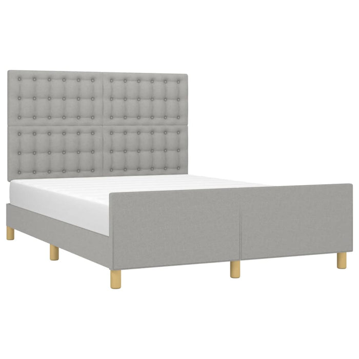 Cadru de pat fără saltea, gri deschis, 140x190 cm, textil - WALTI WALTI