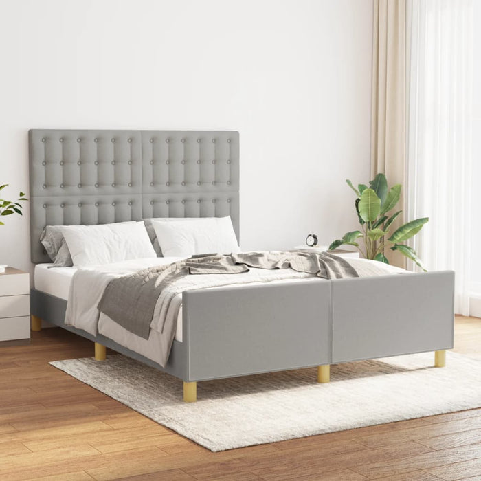 Cadru de pat fără saltea, gri deschis, 140x190 cm, textil - WALTI WALTI