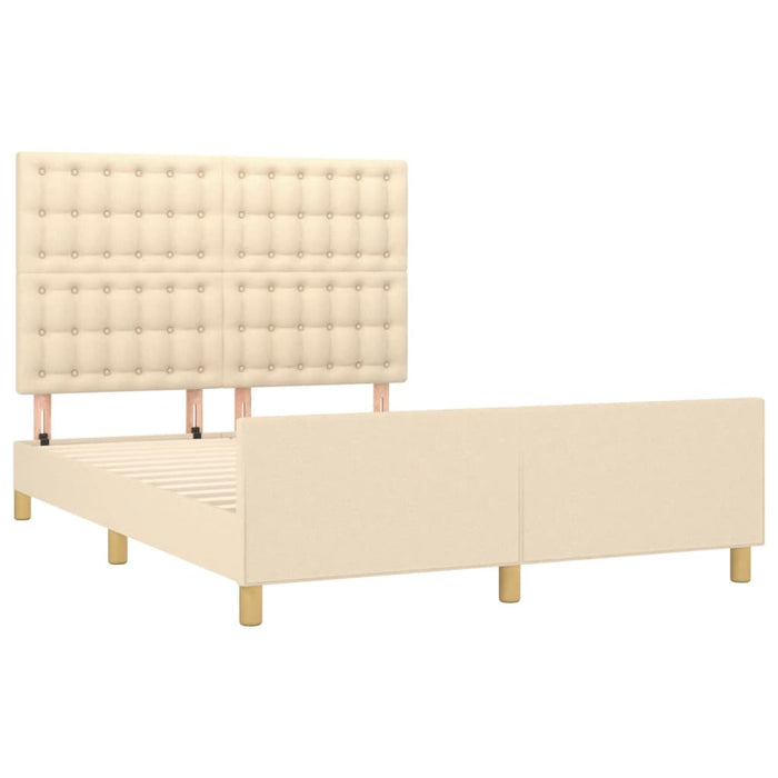Cadru de pat fără saltea, crem, 140x190 cm, textil - WALTI WALTI