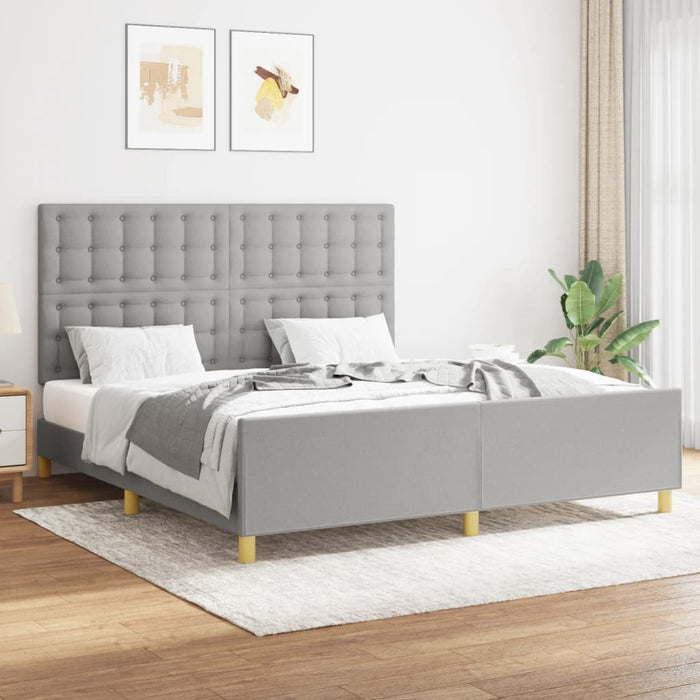 Cadru de pat fără saltea, gri deschis, 160x200 cm, textil - WALTI WALTI
