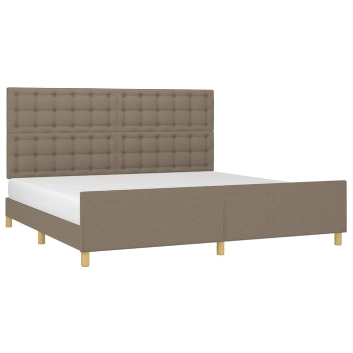 Cadru de pat fără saltea, gri taupe, 200x200 cm, textil - WALTI WALTI