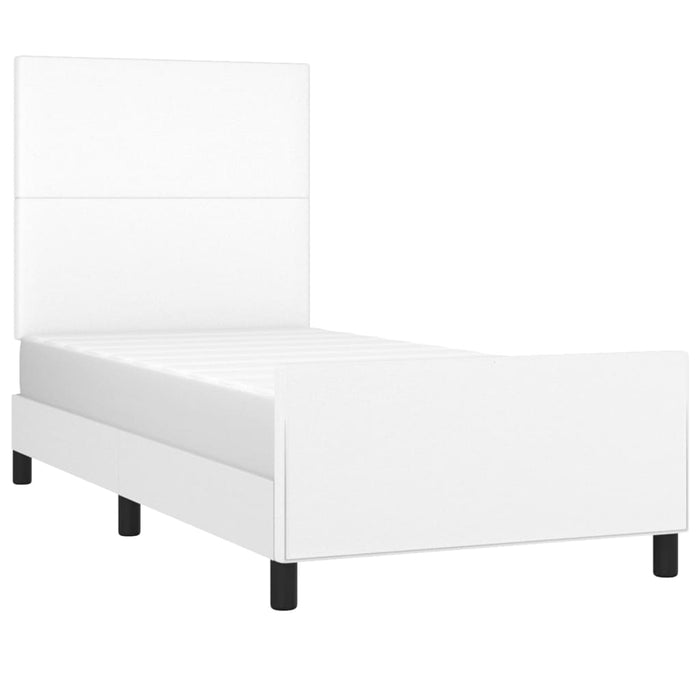 Cadru de pat cu tăblie, alb, 90x190 cm, piele ecologică - WALTI WALTI