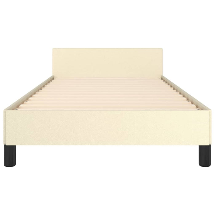 Cadru de pat cu tăblie, crem, 90x190 cm, piele ecologică - WALTI WALTI