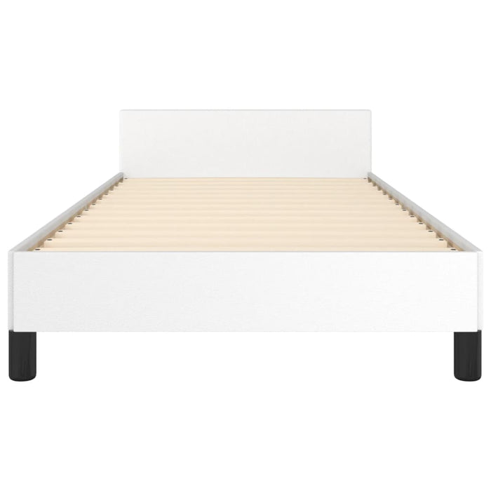 Cadru de pat cu tăblie, alb, 90x200 cm, piele ecologică - WALTI WALTI