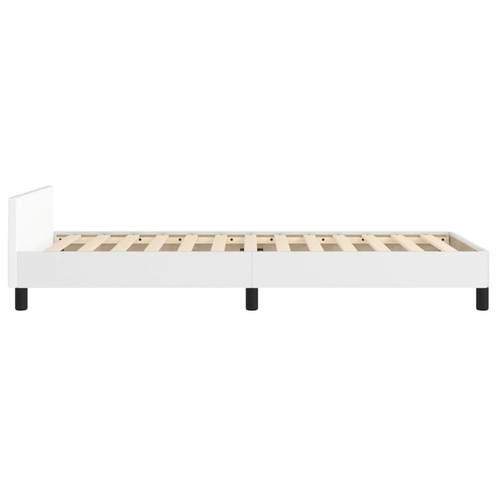 Cadru de pat cu tăblie, alb, 90x200 cm, piele ecologică - WALTI WALTI