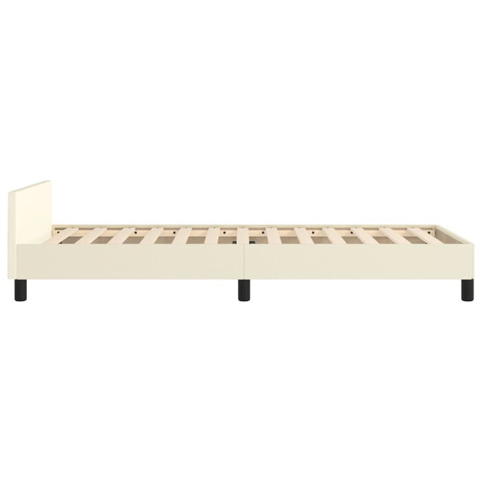 Cadru de pat cu tăblie, crem, 90x200 cm, piele ecologică - WALTI WALTI