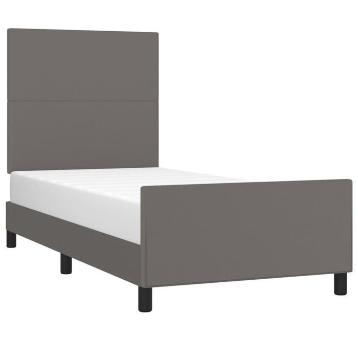 Cadru de pat cu tăblie, gri, 90x200 cm, piele ecologică - WALTI WALTI