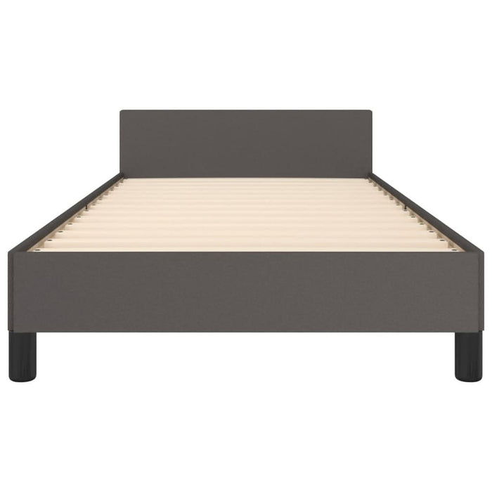 Cadru de pat cu tăblie, gri, 90x200 cm, piele ecologică - WALTI WALTI