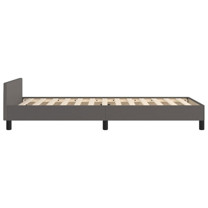 Cadru de pat cu tăblie, gri, 90x200 cm, piele ecologică - WALTI WALTI