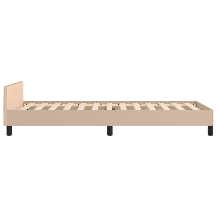 Cadru de pat cu tăblie, cappuccino, 90x200 cm, piele ecologică - WALTI WALTI
