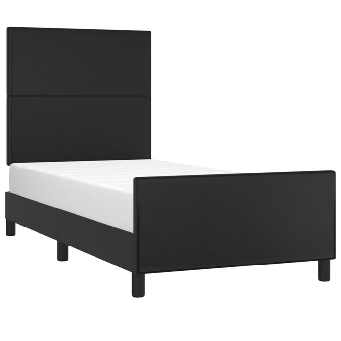 Cadru de pat cu tăblie, negru, 100x200 cm, piele ecologică - WALTI WALTI