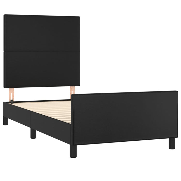 Cadru de pat cu tăblie, negru, 100x200 cm, piele ecologică - WALTI WALTI