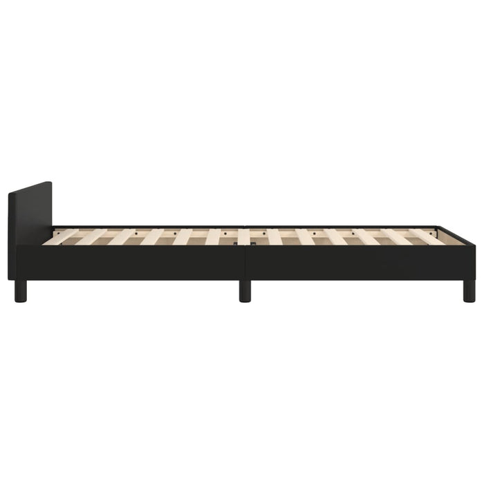 Cadru de pat cu tăblie, negru, 100x200 cm, piele ecologică - WALTI WALTI