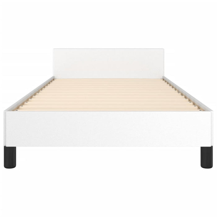Cadru de pat cu tăblie, alb, 100x200 cm, piele ecologică - WALTI WALTI