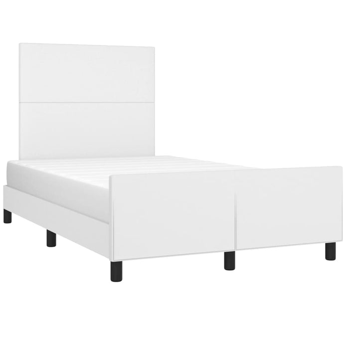 Cadru de pat cu tăblie, alb, 120x200 cm, piele ecologică WALTI