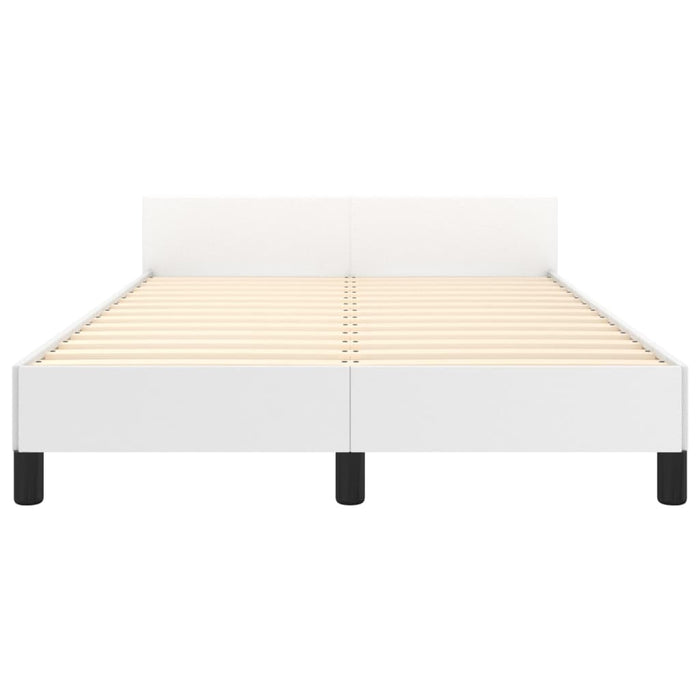 Cadru de pat cu tăblie, alb, 120x200 cm, piele ecologică WALTI