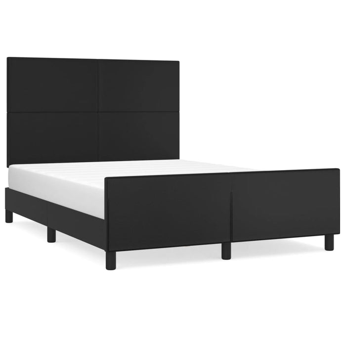 Cadru de pat cu tăblie, negru, 140x190 cm, piele ecologică - WALTI WALTI