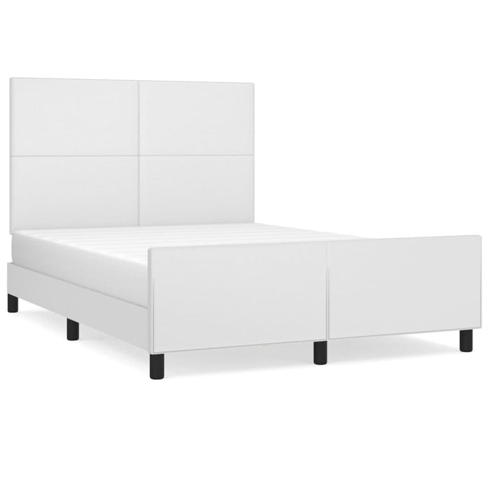 Cadru de pat cu tăblie, alb, 140x190 cm, piele ecologică - WALTI WALTI