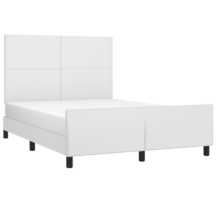 Cadru de pat cu tăblie, alb, 140x190 cm, piele ecologică - WALTI WALTI
