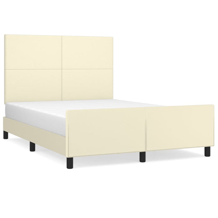 Cadru de pat cu tăblie, crem, 140x190 cm, piele ecologică - WALTI WALTI