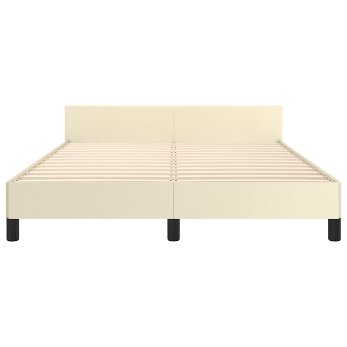 Cadru de pat cu tăblie, crem, 140x190 cm, piele ecologică - WALTI WALTI
