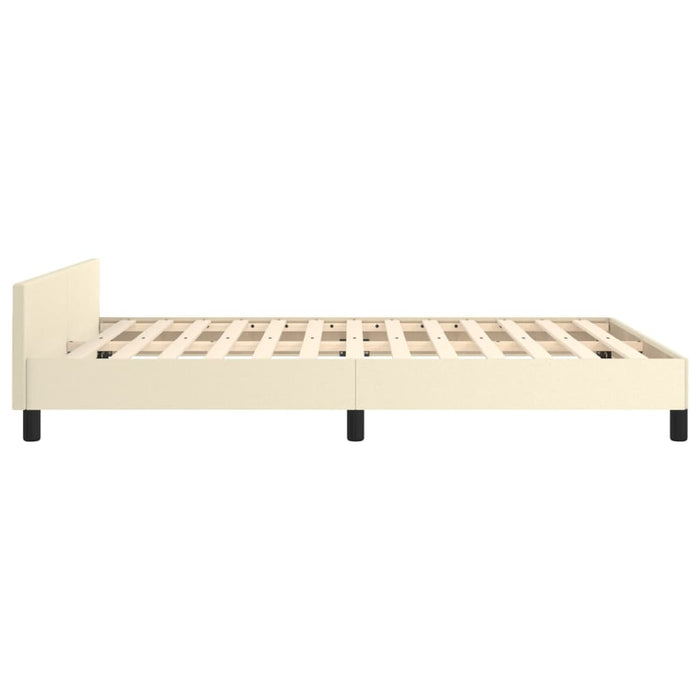 Cadru de pat cu tăblie, crem, 140x190 cm, piele ecologică - WALTI WALTI