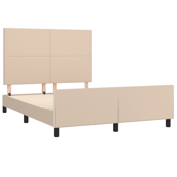 Cadru de pat cu tăblie, cappuccino, 140x190 cm, piele ecologică - WALTI WALTI
