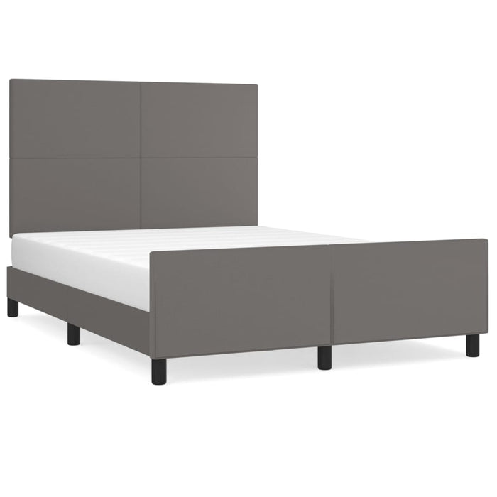 Cadru de pat cu tăblie, gri, 140x200 cm, piele ecologică WALTI