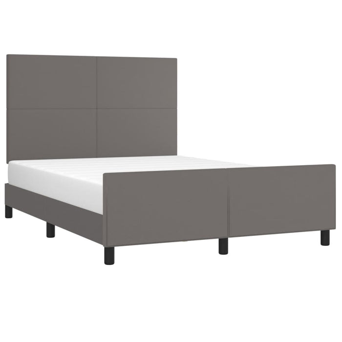 Cadru de pat cu tăblie, gri, 140x200 cm, piele ecologică WALTI