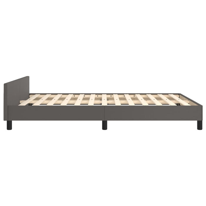 Cadru de pat cu tăblie, gri, 140x200 cm, piele ecologică WALTI
