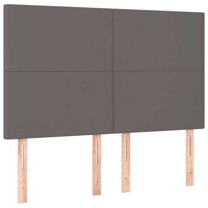 Cadru de pat cu tăblie, gri, 140x200 cm, piele ecologică WALTI