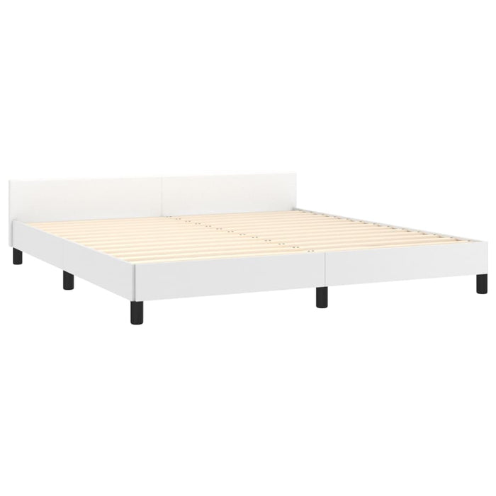 Cadru de pat cu tăblie, alb, 160x200 cm, piele ecologică - WALTI WALTI