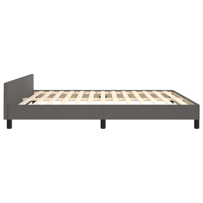 Cadru de pat cu tăblie, gri, 160x200 cm, piele ecologică - WALTI WALTI