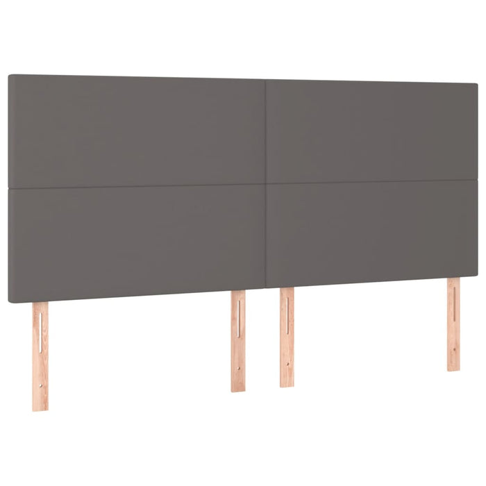 Cadru de pat cu tăblie, gri, 160x200 cm, piele ecologică - WALTI WALTI
