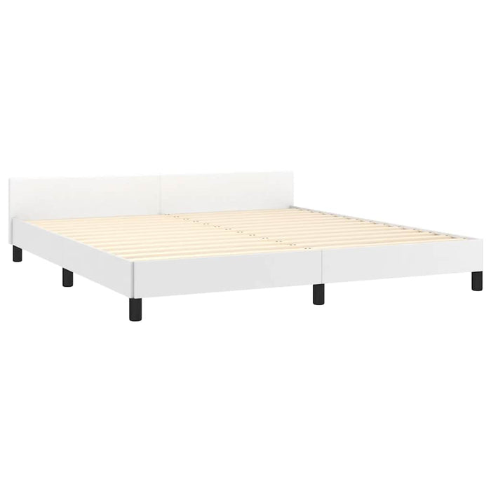 Cadru de pat cu tăblie, alb, 180x200 cm, piele ecologică - WALTI WALTI