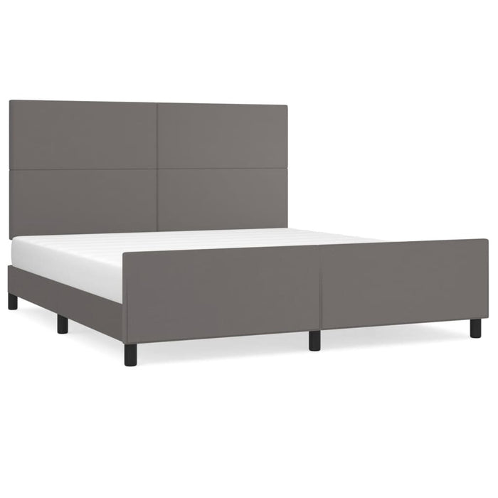 Cadru de pat cu tăblie, gri, 180x200 cm, piele ecologică - WALTI WALTI