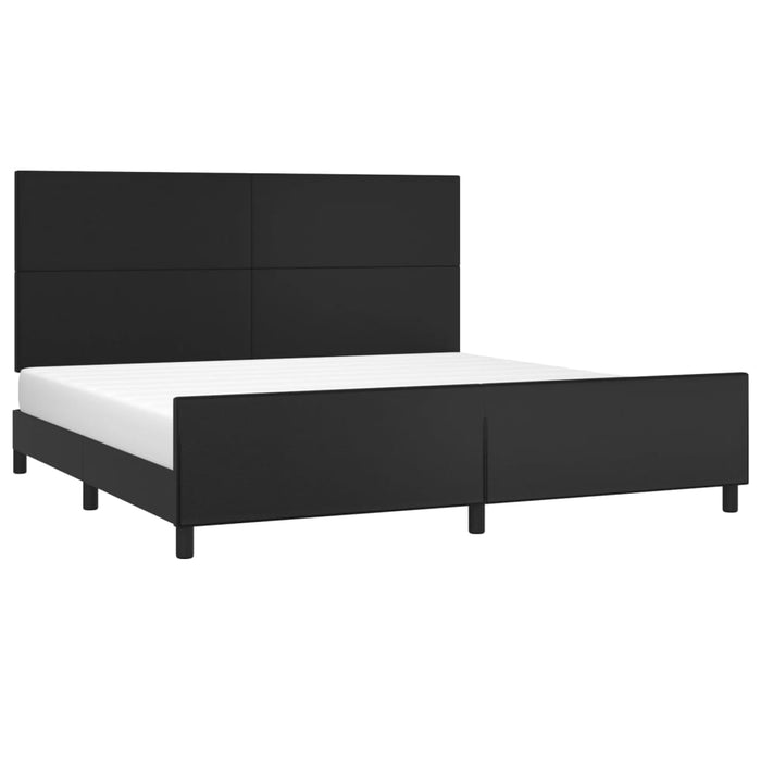 Cadru de pat cu tăblie, negru, 200x200 cm, piele ecologică - WALTI WALTI