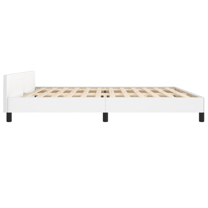 Cadru de pat cu tăblie, alb, 200x200 cm, piele ecologică - WALTI WALTI