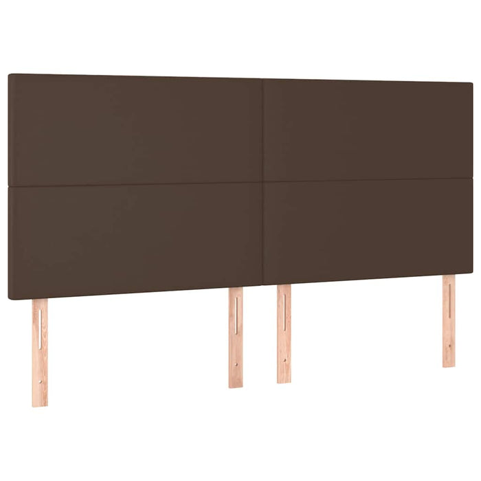Cadru de pat cu tăblie, maro, 200x200 cm, piele ecologică WALTI