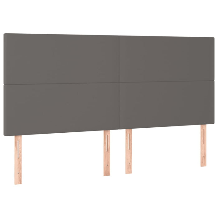 Cadru de pat cu tăblie, gri, 200x200 cm, piele ecologică - WALTI WALTI
