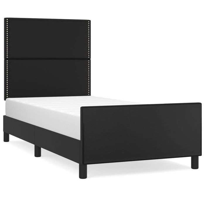 Cadru de pat cu tăblie, negru, 90x190 cm, piele ecologică - WALTI WALTI
