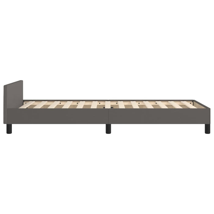 Cadru de pat cu tăblie, gri, 90x190 cm, piele ecologică - WALTI WALTI