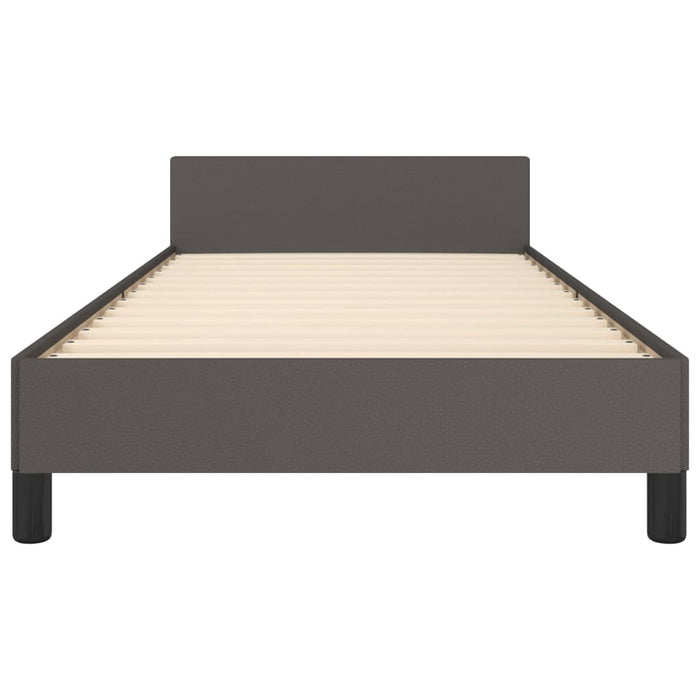Cadru de pat cu tăblie, gri, 90x200 cm, piele ecologică - WALTI WALTI