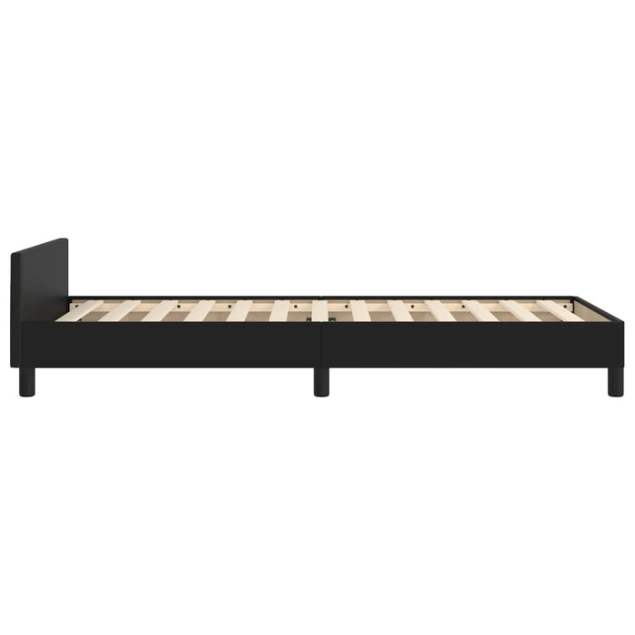 Cadru de pat cu tăblie, negru, 100x200 cm, piele ecologică - WALTI WALTI